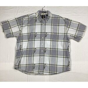 Salty Dog Gant Men's XL Plaid Button Down Short‎ Sleeve Shirt, Golf